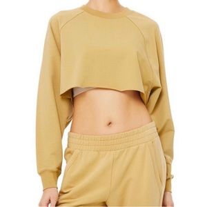 Alo yoga cropped yellow sweatshirt